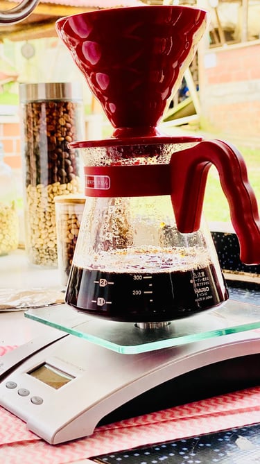 Preparación de café, ruta del café
