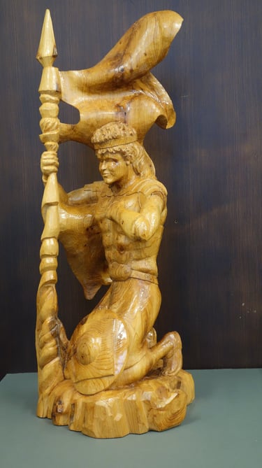 Captain Moroni in Yew wood by Sarah Liptrot