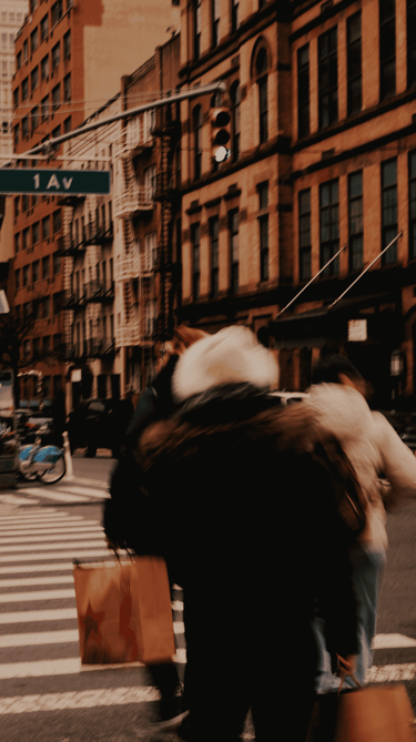 Urbane Straßenfotografie Bewegungsunschärfe Stadtleben New York City