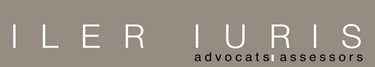 Iler Iuris logo featuring white text on a brown background for advocats i assessors legal services.