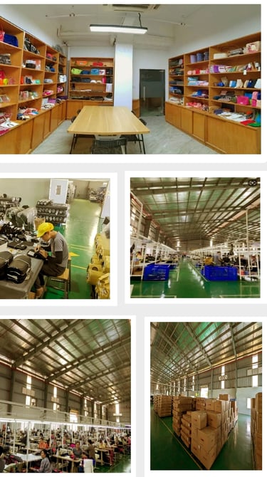 King Fly's Manufacturing Journey: Sample Room → Production Line → Warehouse