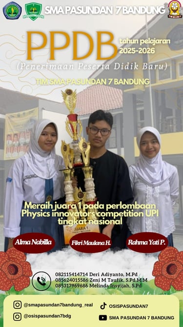 SMA Pasundan 7 Bandung menjadi Juara 1 Physics Innovators Competition UPI Tingkat Nasional