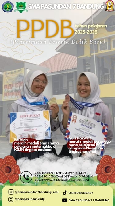 Siswi SMA Pasundan 7 Bandung menjadi peraih medali emas pelajaran Matematika di KSSN  Nasional.