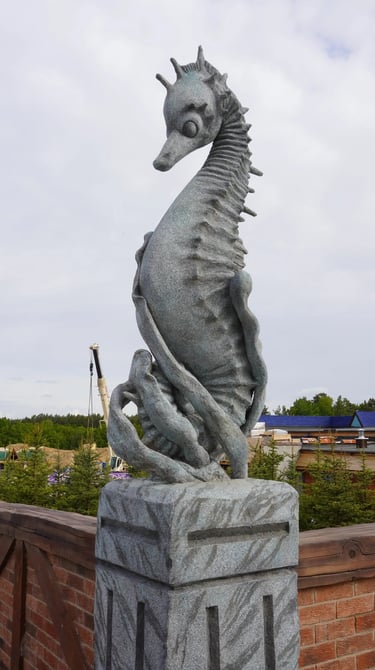 Seahorse sculpture attraction for public space by Artisan Aleks Company