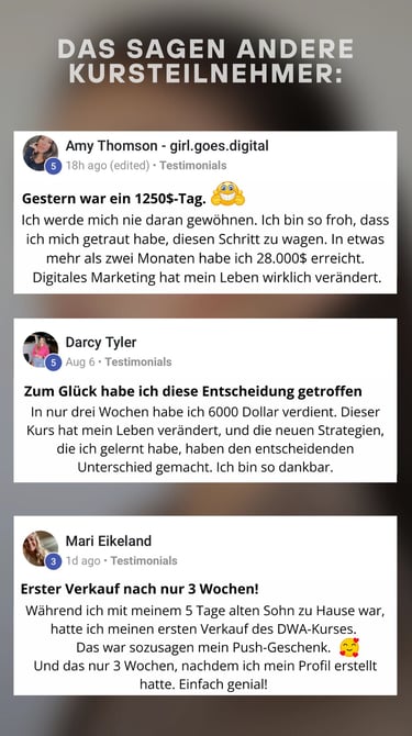 Burnout Business Erfahrungen – echte Teilnehmer berichten von ersten Verkäufen, 1250-Dollar-Tagen und Erfolgen mit dem Online