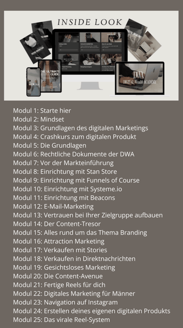 Burnout Business Kurs – Inside Look mit 25 Modulen zu Mindset, digitalem Marketing, Branding, E-Mail-Marketing & Aufbau eines