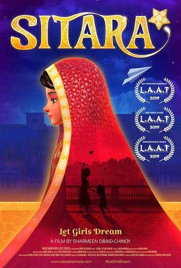 Official poster for Sitara: Let Girls Dream, an animated short film by Sharmeen Obaid-Chinoy.