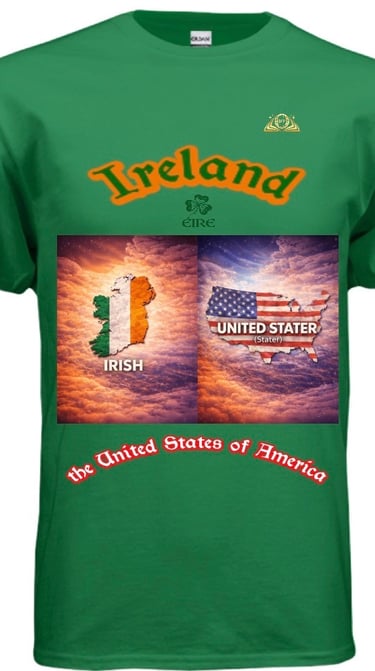 Ireland X United States. Equals Irish United Stater