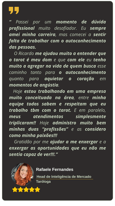 Depoimento Rafaele Fernandes - Head de Estratégia e Tárologa