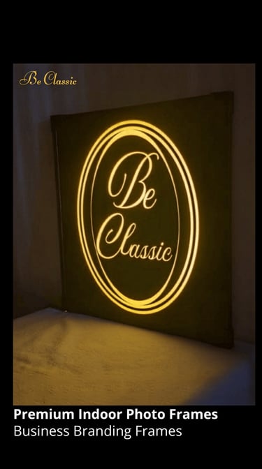 Premium Illuminated Photo Frames Of Be Classic Business Logo