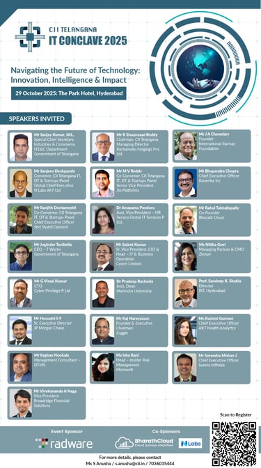 CII TELANGANA IT CONCLAVE 2025 G VIMAL KUMAR CTO CYBER PRIVILEGE PANELLIST 8977308555