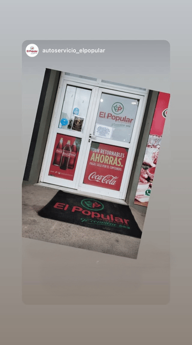 Felpudo con logo personalizado supermercado el popular