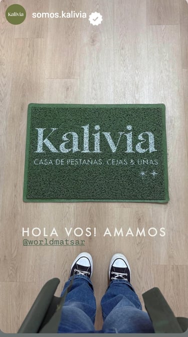 Felpudo personalizado con logo belleza kalivia