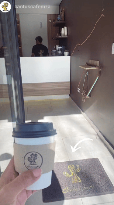 Felpudo personalizado con logo cafe cactus