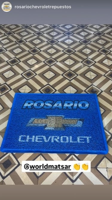 Felpudo personalizado con logo concesionaria chevrolet