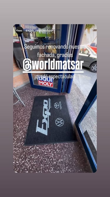 Felpudo personalizado con logo concesionaria expo