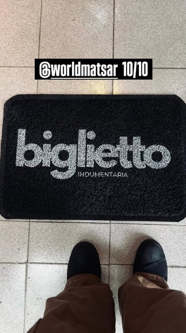 Felpudo personalizado con logo indumentaria biglietto