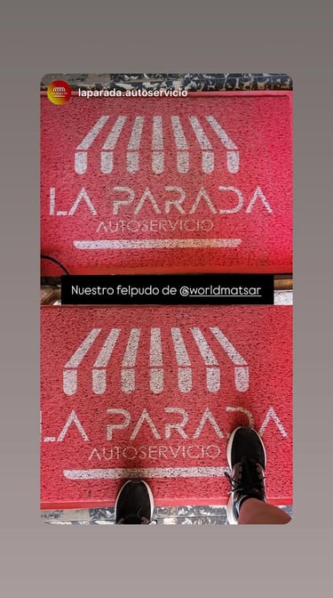 Felpudo personalizado con logo supermercados la parada