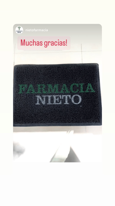 Felpudo con logo personalizado de Farmacia nieto