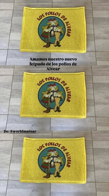 Felpudos con logo personalizado los pollos