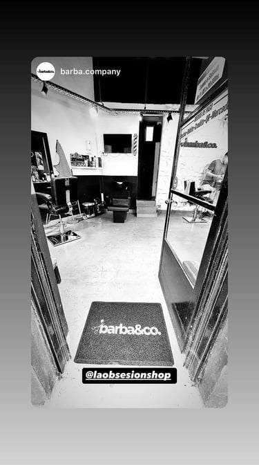Felpudo personalizado logo peluqueria barberia barbaco
