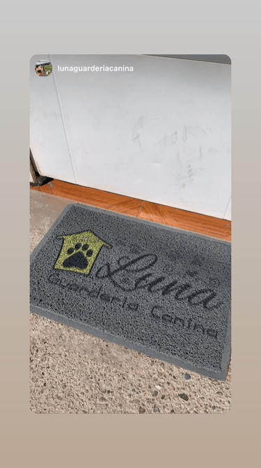 Felpudo personalizados con logo veterinaria pet shop luna