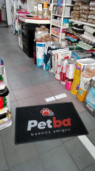Felpudo personalizados con logo veterinaria pet shop petba