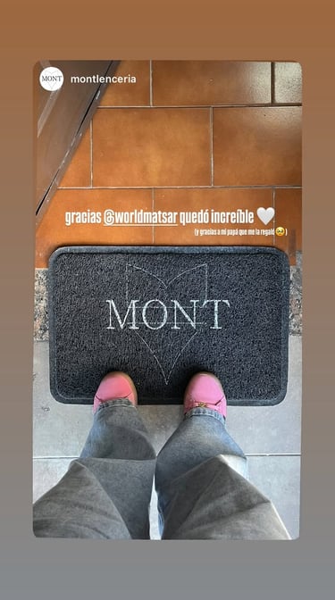 Felpudos personalizados con logo indumentaria mont