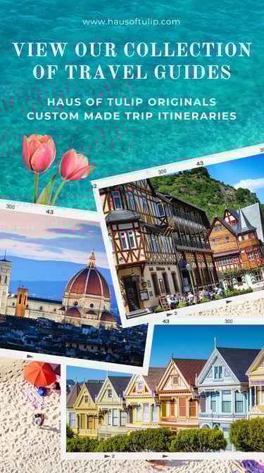 Hauus of Tulip Custom Made Travel Guide Itineraries Made for you Canva Template Trip Planner