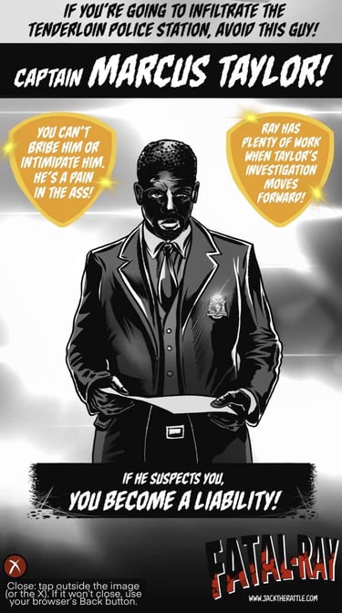 Captain Marcus Taylor portrait, Fatal-Ray character