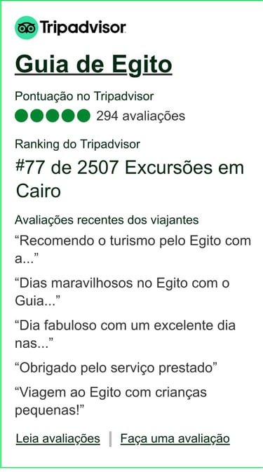Avaliações e certificados de excelência do Guia de Egito no TripAdvisor – Agência especializada em tours no Egito e Dubai