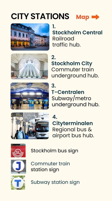 Stockholm City main stations