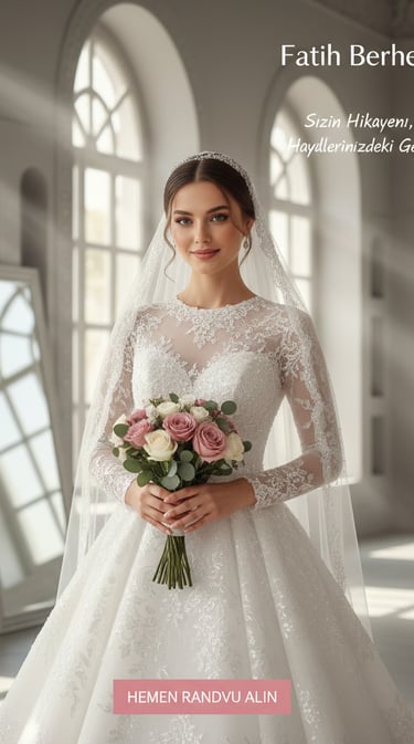 Fatih Berhem Gelinlik, İstanbul Fatih'te hayallerinizdeki gelinliği sunar.