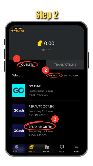 step 2 of how to cash in at goperya