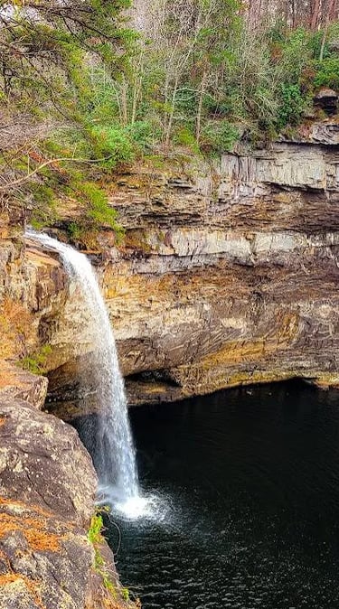 Mentone, AL - The is the bottom tier of DeSoto Falls, drops in the Park's lake