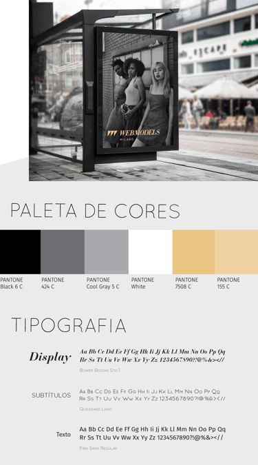 a poster advertising a storefront window in a city