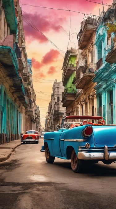 a blue car parked on the side of a street