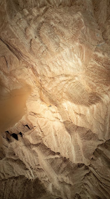 a bird's eye view of a mountain landscape