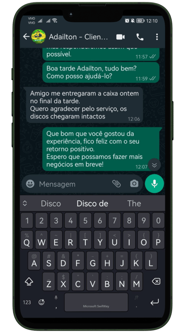 print de uma conversa de whatsapp
