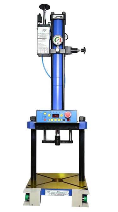2-PILLAR ANTI-ROTATION PRESS MACHINE built by national pneumatic systems in vasai used for cutting trimming bending etc.