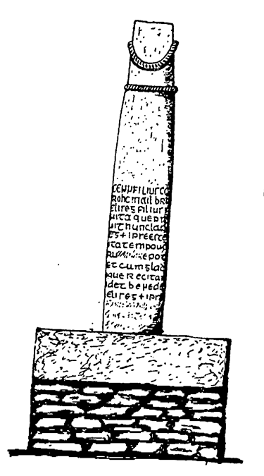 Pillar of Eliseg Runestone drawing 1000 - County Denbigh, Wales