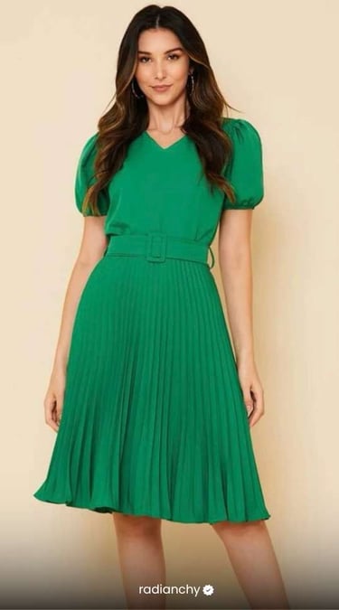 VESTIDO MIDI PLISSADO