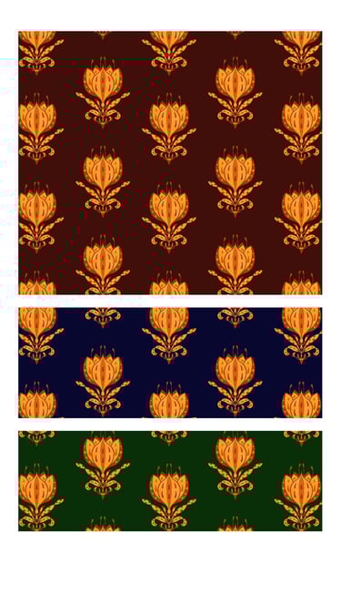 Heritage indian floral block print seamless patterns for wallpaper, fabric and home decor.