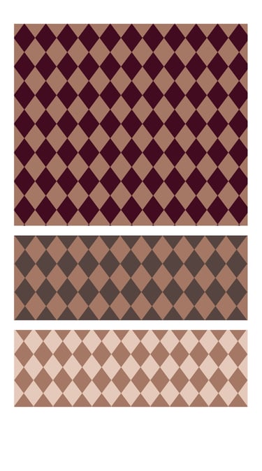 Harlequin diamond surface pattern designs in warm earthy colours for wallpaper, fabric and home deco