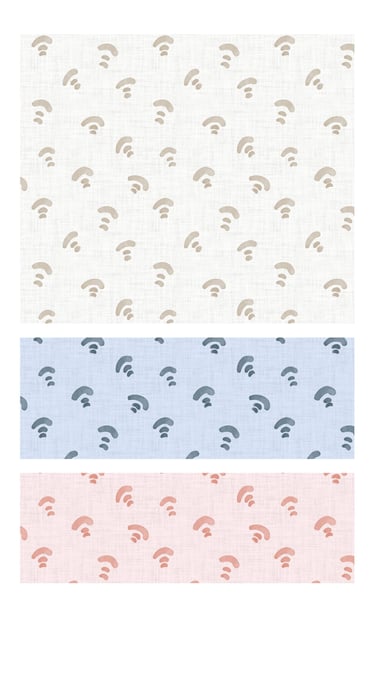 Organic watercolours curves seamless surface patterns for wallpaper, home decor and textile licensing.