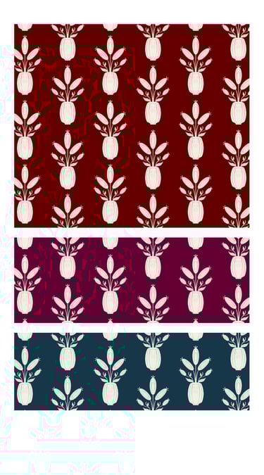 Potted plants seamless surface patterns for wallpaper, fabric and home decor.