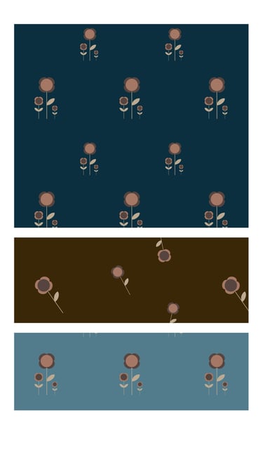 Preppy retro flowers seamless surface patterns for wallpaper, fabric and home decor.