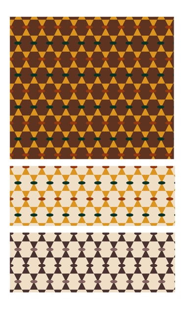 Retro hexagon, triangle and oval surface patterns for wallpaper, fabric and home decor