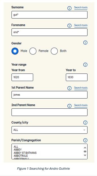 Search parameters for Andrew Guthrie