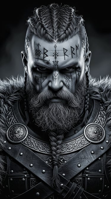 Close up of Viking warrior